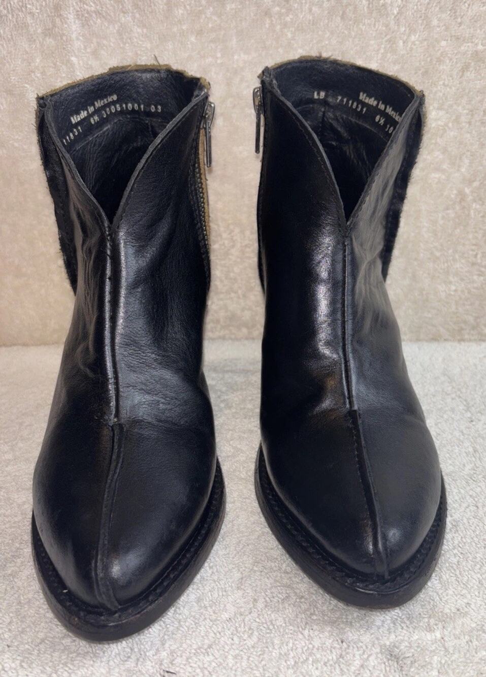 Liberty Black Brown snake print Ankle Boots with Textured Side Panel Size 6.5